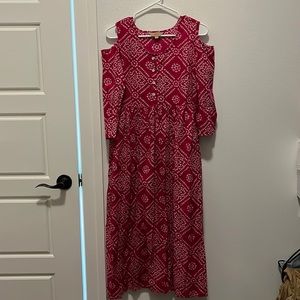 Indian kurta, top, never worn, size Small S, pink baandhani style long kurta,